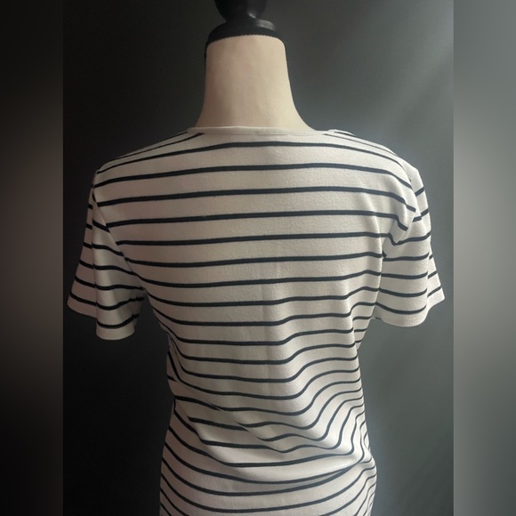 TOBI Striped White Tee Shirt Dress - Small - Picture 7 of 9